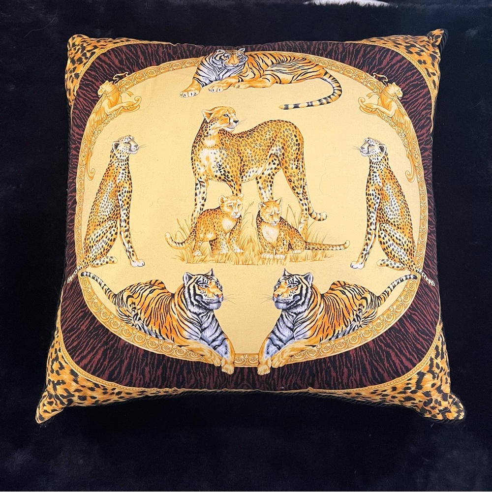 Versace Home Animal Print Decorative Throw Pillow Large Vintage - Picture 2 of 7